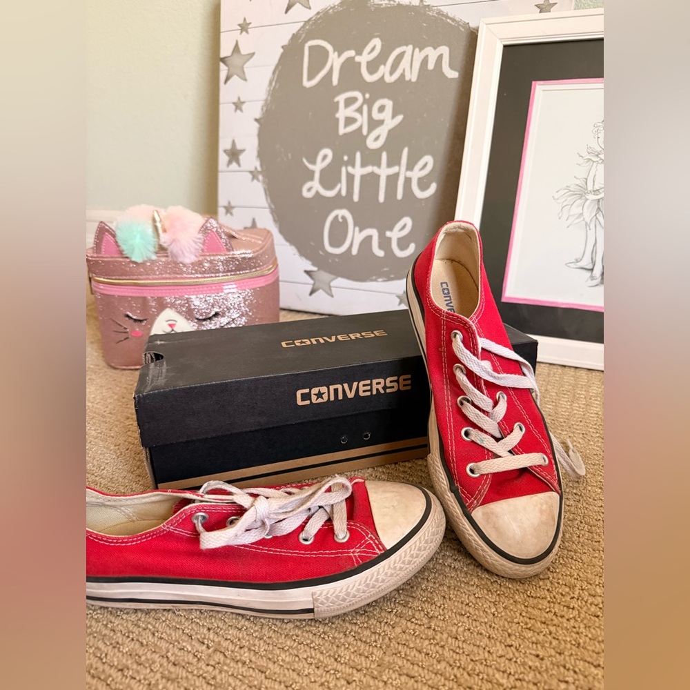 Converse Kids Red and White Sneakers